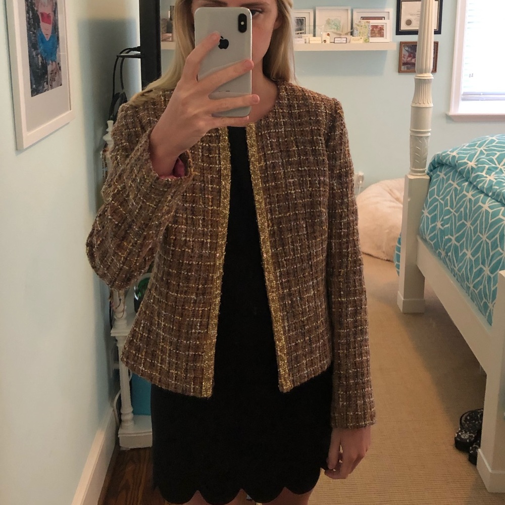 A.B.S. tweed and embellished blazer
